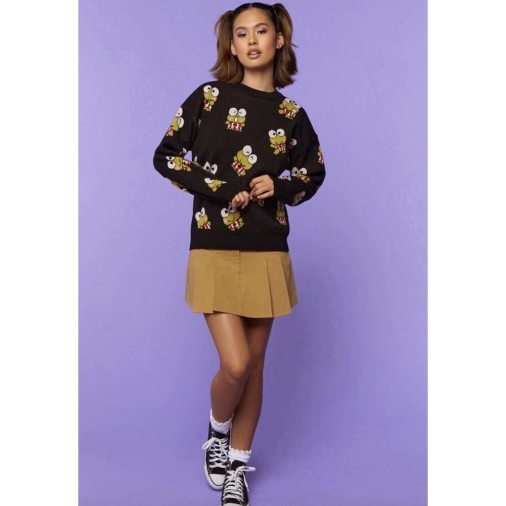Keroppi Frog Black Sweater Hello Kitty Forever 21‎ Size M